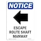 Signmission OSHA Notice Sign, 24" H, Aluminum, Escape Route Shaft Sign With Symbol, Portrait, 1824-V-12146 OS-NS-A-1824-V-12146 - alternate 1